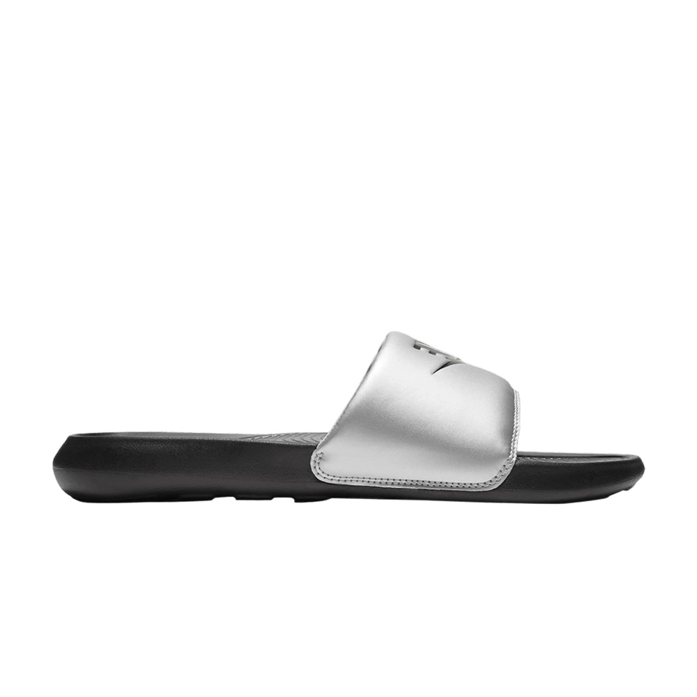 Nike Wmns Victori One Slide 'Black Metallic Silver'