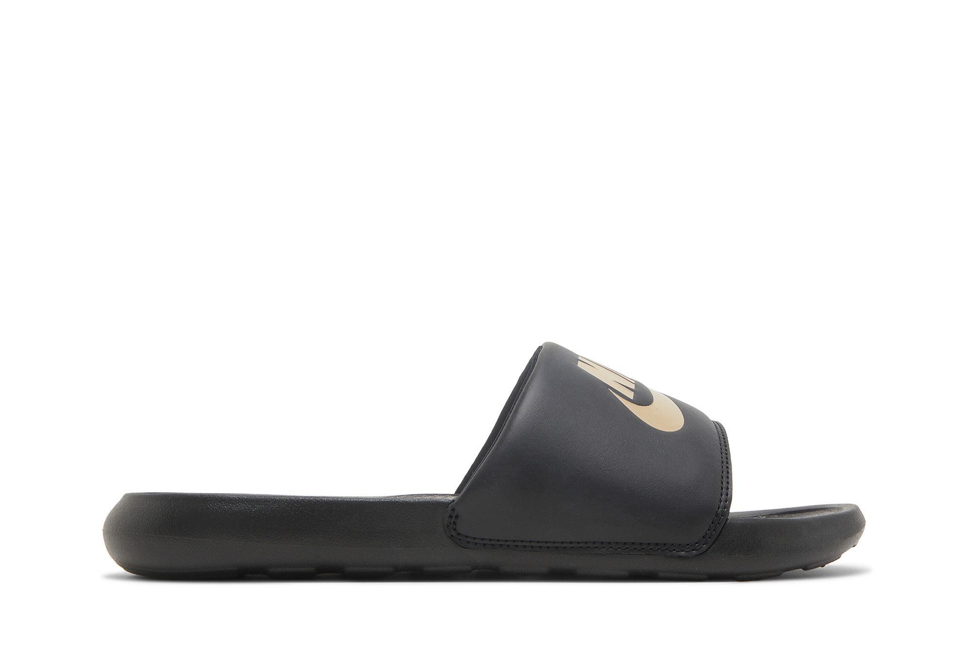 Nike Victori One Slide 'Black Metallic Gold'