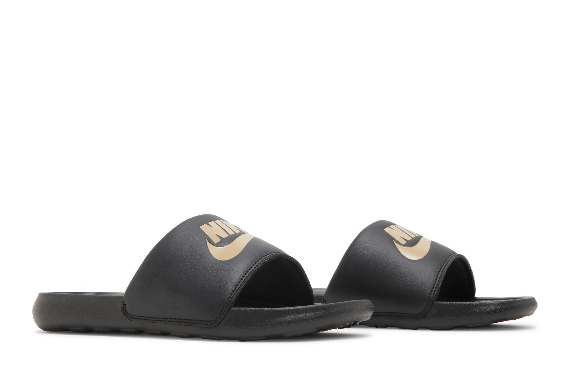 Nike Victori One Slide 'Black Metallic Gold'