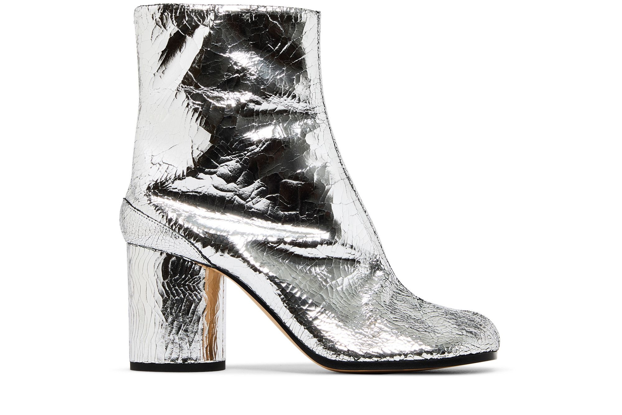 Maison Margiela Wmns Tabi Ankle Boot 'Cracked Metallic Silver'