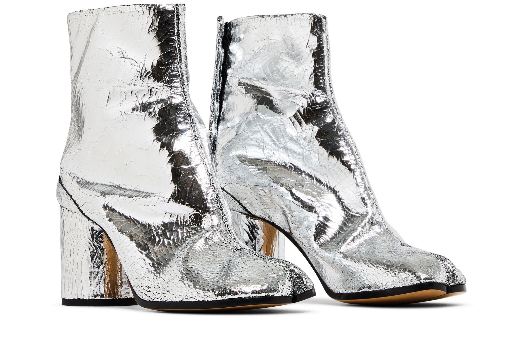 Maison Margiela Wmns Tabi Ankle Boot 'Cracked Metallic Silver'