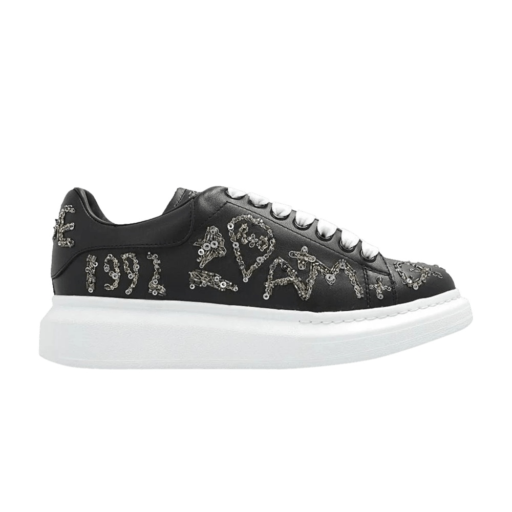 Alexander McQueen Wmns Oversized Sneaker 'Black White Sequins'