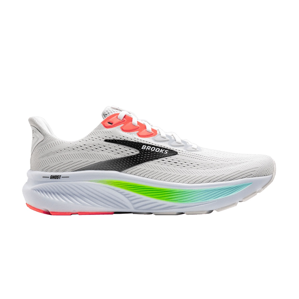 Brooks Ghost 17 2E Wide 'White Pink Clay Gecko'